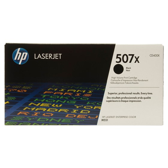 Toner HP Color LaserJet 507X Black P/N: CE400X 